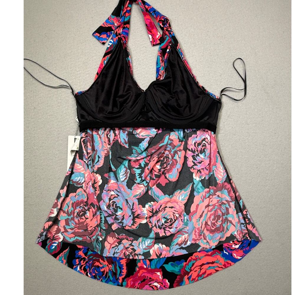 Magicsuit Women's Sonic Blooms Sophie Underwire Tankini Top black multi 14 $128 - Picture 7 of 9